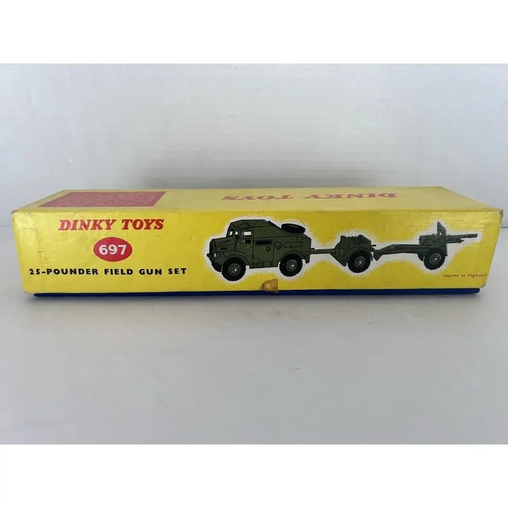 Vintage Dinky Toys 697 25-Pounder Field Gun Set W/Box